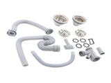 Kitchen Sink Drainer Pipe Stainless Steel S Bent with Double Drains Sewer Pipe Set for Bathroom Home V1294-YM0512-3112220081811