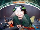 2 Pcs Dinosaur Headlamp for Kids Outdoor LED Dinosaur Headlight for Kids Sound and Mute Mode Kids V1369-AZ3-W-00984