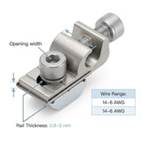 Grounding Lug 6.7mm Aluminium Alloy Rail Connector for Solar Roof, Ground Mount & Carport Systems V1258-DP02-C-2173
