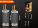 2-Pack Stainless Steel Rotating Grill Baskets with Removable Wooden Handle Durable 304 Mesh for V1105-YASK-001