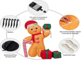 8FT/2.4m Lighted Inflatable Gingerbread Man Christmas Decoration with Candy Cane & Gift Boxes, V1338-WAK0054