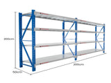 Centurion Standard 2 Bay Heavy-Duty All Steel Shelving 2m 800kg Rack LS-099-2