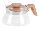 400ml Teapot Glass Coffee Maker Pot Water Kettle with Wood Handle Kitchen Accessory V1294-YM0721-3118210053111