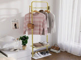 Durable Metal Corner Clothes Rack Strong Stone Base Entryway Garment Stand W Rod V767-JJ-XY1234-G1