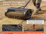 Compost Spreader, 42 cm Wide Peat Moss Spreader with T Shaped Handle, 3 Heights Adjustable, V952-GTSBJHSFMTCGW6C4X001V0