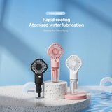 5-pack Black Portable Handheld Misting Fan with Water Spray - 157mm Compact Rechargeable Mini Fan V888-ELOSUNG56713