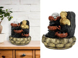 Desktop Buddha Statue Fountain Flowing Water Ornament with Light and Ball Resin Landscape V1294-YM0901-3111200176011