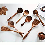 7-Piece Natural Teak Wooden Spoons for Cooking Set V728-PBVG11048