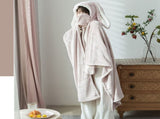 Hooded Blanket Wearable Polyester Plush Rabbit Ear Hooded Blanket Throw Soft Warm Blanket for Home V1294-YM0512-3117220259411