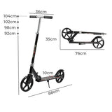 MONVELO Folding Scooter Dual Large Wheels Black RR1009-BK