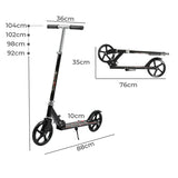 MONVELO Folding Scooter Dual Large Wheels Black RR1009-BK_NZ