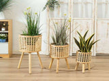 Woven Flower Pot Faux Rattan Planter High Living Room Floor Shelves V1294-YM0626-230201QY03-2