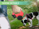 Double Head 10 ft Retractable Dog Leash with Integrated Waste Bag Dispenser Flashlight 360&degTangle V1259-DP01-A-3534
