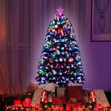 Jingle Jollys 1.2m Christmas Tree Optic Fibre LED Xmas tree Multi Colour XM-TR-LED-4F-GR