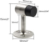 3 Inch / 75mm Heavy Duty Floor Stop, Door Stopper Stainless Steel Brushed Nickel - Pack of 4 V1258-DP02-C-3090