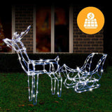 Solar LED Sleigh with Reindeer - 80 cm V720-XA7337