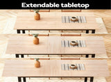 Artiss 2M Extendable Dining Table Kitchen Cafe Lounge Restaurant Tables Natural DINT-B-EXT-05-WD