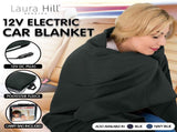 Laura Hill Heated Electric Car Blanket 150x110cm 12V - Black CHB-110-BK