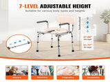 Commode Chair, Bedside Commode with Padded Seat, Drop-Down Arms, 7-Level Adjustable Height, 5.8L V952-WLKBS350BGRZ6CIGBV0