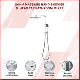 2-in-1 Massage Hand Shower & Head Tap Bathroom Mixer V63-823341