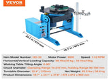 Rotary Welding Positioner 30KG, 0-90&deg Welding Positioning Turntable Table 1-12RPM 80W, with 12.4 V952-HJBWJX30KG80ONXXLV3