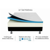Single 25cm Gel Memory Foam Mattress Dual-Layered Comfort with CertiPUR-US Certified Foam V63-821921