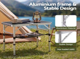 Weisshorn Folding Camping Table Adjustable Aluminium 60 x 40 cm Black XFEL-CAMP-AL-BK