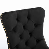 8x Velvet Dining Chairs with Golden Metal Legs-Black V226-SW1501BK-4