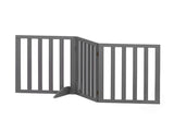 i.Pet Dog Gate Playpen Enclosure 3 Panels Pet Door Fence Wooden Play Pen Stair PET-GATE-WD-139X60-GR