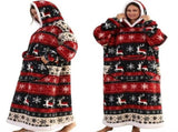 Pink Strawberry Style Oversized Hooded Blanket for Adults - Ultra Soft & Warm Wearable Fleece Throw V888-ELOSUNG50119