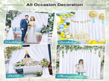 Large 33 m White Wedding Backdrop Curtains for Baby Shower and Birthday Decor V767-ZJJ69-WT-V1