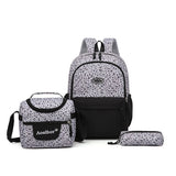 black Leopard Print Water-Resistant Backpack, Lightweight with Large Capacity, Laptop Compartment V1232-SJB-SJT-002