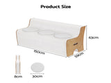 Artiss Folding Kraft Paper Sofa 3 Seater Accordion Bench with PU Leather Cushion Collapsible Couch PAPER-SOFA-3S-WHWD