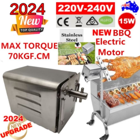 Electric BBQ Rotisserie Motor Spit Stainless Steel BBQ Campfire Motor AU Plug V201-BBQ0001SI8AU