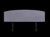 Linen Fabric Queen Bed Curved Headboard Bedhead - Slate Ash V63-839791