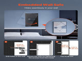 Wall Safe, 3-Tier Hidden Wall Mounted Safe Password & Key, Q235 Cold-Rolled Steel In-Wall Box V952-BGBXJ4145625LE5K9001V9