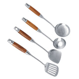 4Pcs/Set 304 Stainless Steel Rosewood Cooking Utensils Cookware Set Kitchen Tool V1294-YM0901-3118200130311