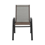 Gardeon 6PC Outdoor Dining Chairs Stackable Lounge Chair Patio Furniture Brown FF-STA-CHAIR-BR-X6