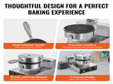 Commercial Waffle Maker, 1230W Round Waffle Baker Machine, Non-Stick Stainless Steel Belgian Waffle V952-SYBLSHFBJDPFYJ29AV3