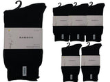 6 Pairs PREMIUM BAMBOO SOCKS Mens Heavy Duty Thick Work Socks BULK Cushion - Black V563-6BBSOX-BLK-SIZE11-14