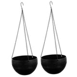 2Pcs Hanging Planters for Indoor Plant Self Watering Black Plastic Flower Pots V1192-AZ-W-22641