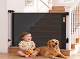 Keezi Retractable Gate Baby Gate Pet Safety Fence Extends up to 140cm Black SG-140X86-BK