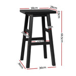 Artiss Bar Stools Kitchen Counter Stools Wooden Chairs Black x2 BA-G-7031-BKX2