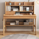 Ave Solid Wood Study Desk with Shelf and Drawers/Bookcase/Rubberwood/Pink V1057-DM6280-120CM