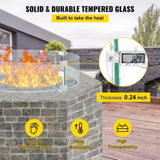 Fire Pit Wind Guard, Glass Flame Guard, Round Glass Shield, 1/4-Inch Thick Fire Table, Clear V952-YXBLFFBYC23673QVJV0