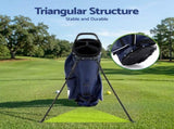 Everfit Golf Stand Bag Lightweight Carry Bag Dual Strap Club Divider Blue GOLF-B-BAG-STAND-A-BL