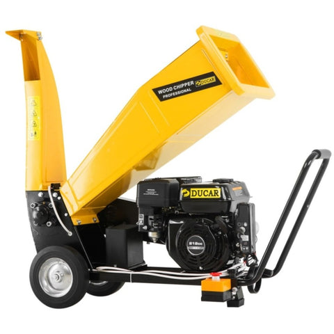Ducar D70 7HP Wood Chipper Electric Start Shredder Mulcher Grinder Petrol in Yellow WCP-D70-YLBK