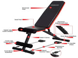 Powertrain Adjustable Weight Bench w/ Incline Decline and 7 Backrest Positions WBD-DDS-03M