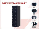 6-Door Locker for Office Gym Shed School Home Storage V63-832741