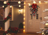 Christmas garland, pinecone garland, berry garland, plaid bow garland, Christmas decoration, holiday V1106-128-63026-GRN-CHRISTMAS